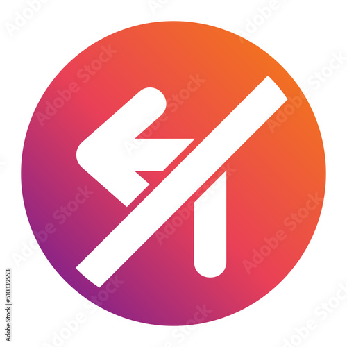 No Turn Left Icon