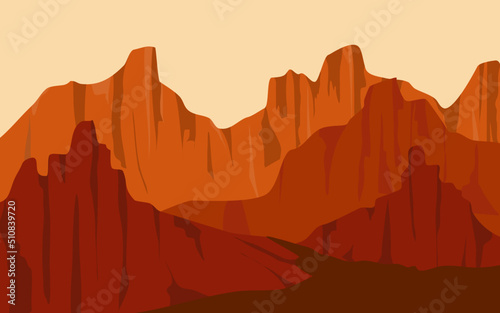 desert rock illustration with sunset vibes