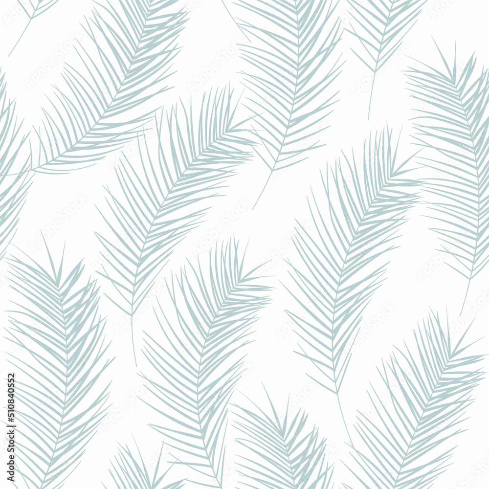 Tropical pattern, palm leaves seamless vector background. Exotic plant jungle print. Leaves of palm tree.