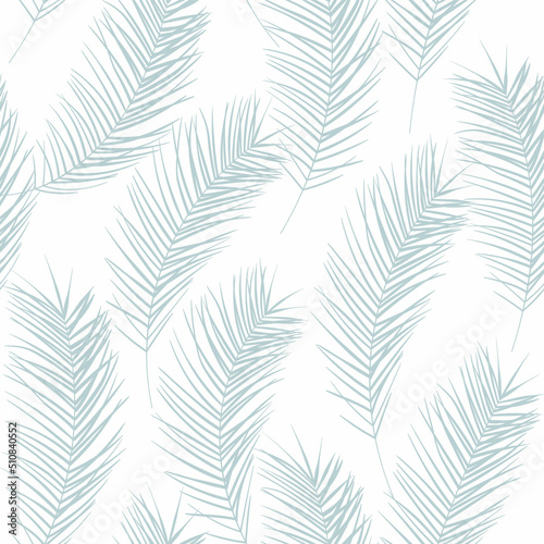 Tropical pattern  palm leaves seamless vector background. Exotic plant jungle print. Leaves of palm tree.