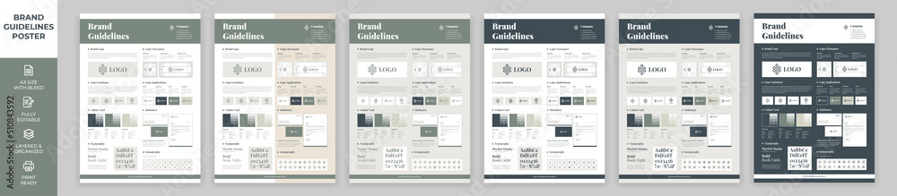 DIN A3 Brand Guidelines Poster Layout Set, Brand Manual Templates, Simple style and modern layout Brand Style, Brand Identity, Brand Guidelines DIN A3 Brand Guidelines Poster Layout Set, Brand Manual Templates, Simple style and modern layout Brand Style, Brand Identity, Brand Guidelines