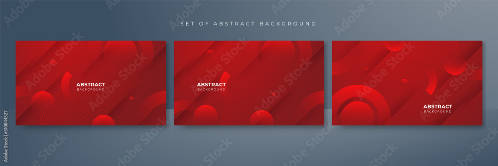 Fototapeta premium red banner geometric shapes abstract modern technology background design. Vector abstract graphic presentation design banner pattern background web template.
