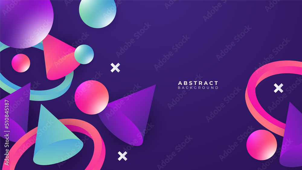 Abstract colorful purple pink shapes presentation background. Gradient dynamic lines background. Modern mosaic pattern colorful geometric design background