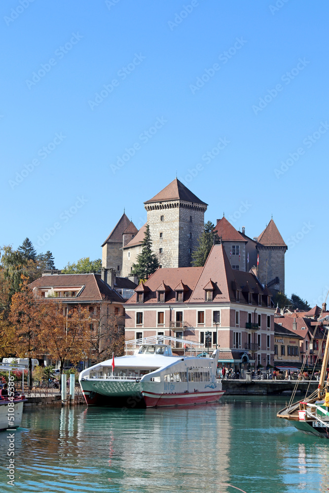 Annecy Castle, view from outside. France.