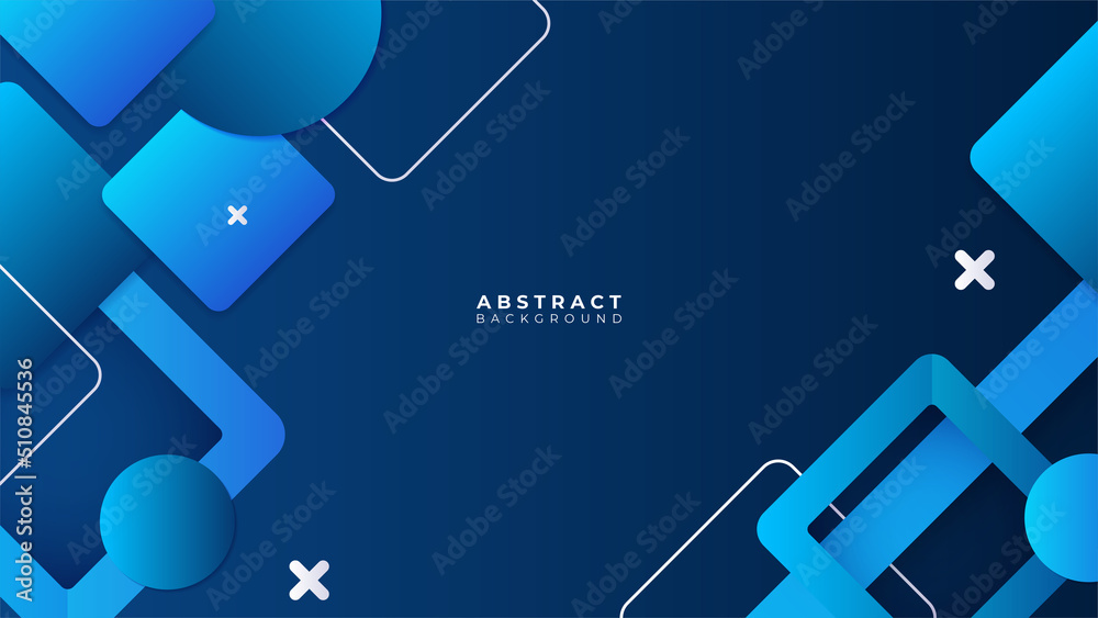 Dark blue banner geometric shapes abstract background geometry shine and layer element vector for presentation design. Suit for business, corporate, institution, party, festive, seminar, and talks.