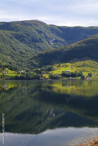 Norway village by the fjord © Tupungato
