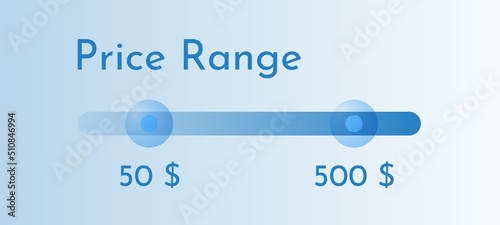 Price range filter Vector illustration  in modern style for your ui ux design concept