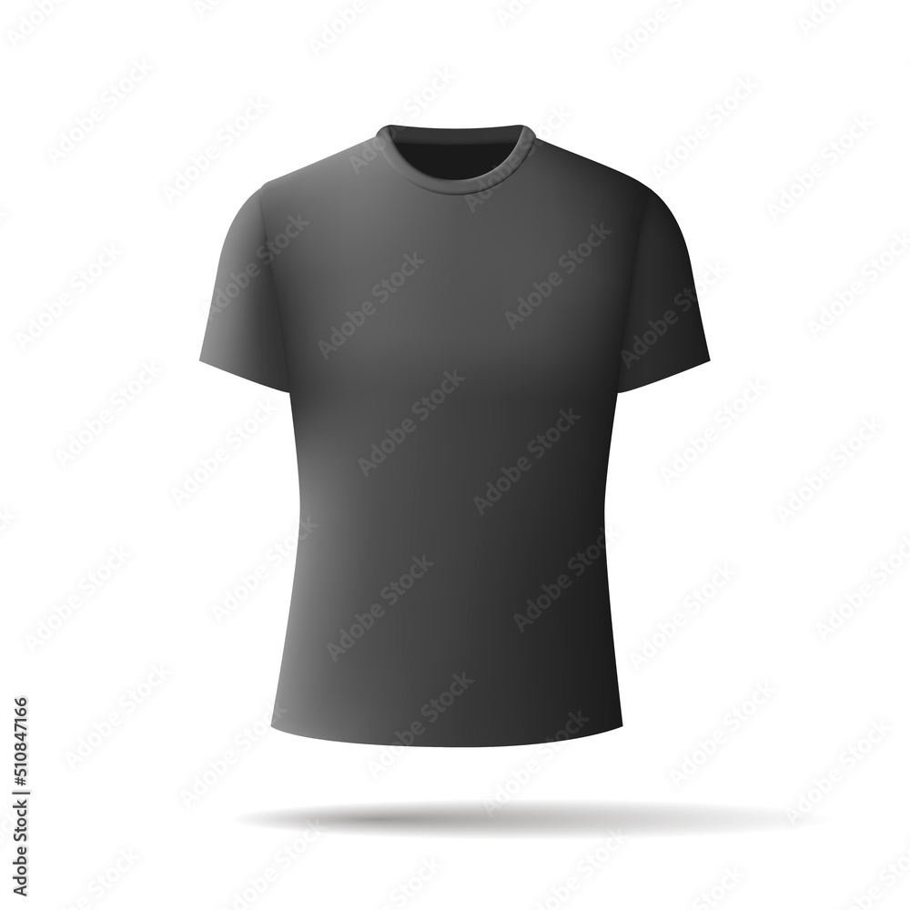Black 3d illustration of a t-shirt mock up Black 3d illustration of a t-shirt mock up