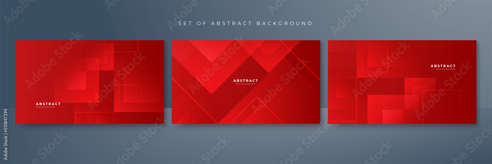 Abstract red banner geometric shapes background. Vector abstract graphic design banner pattern presentation background web template.