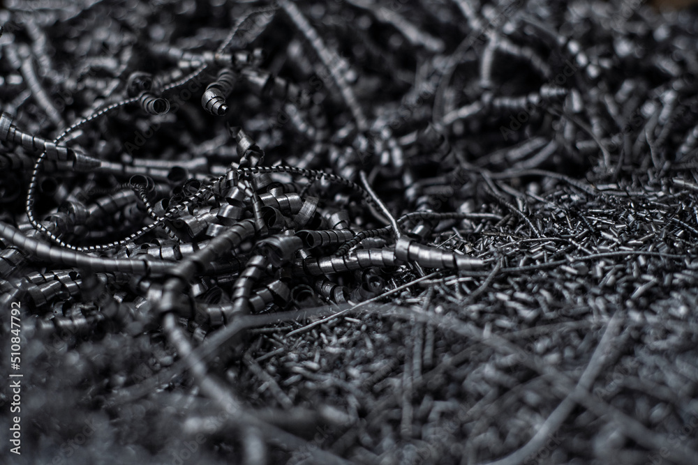 Iron chips from industrial waste of steel products Stock Photo Adobe Stock