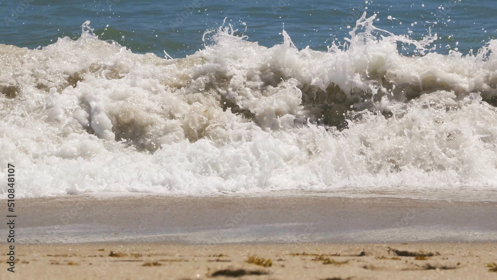 Florida Beach Waves Crashing into Sandy Beach Florida Beach Waves Crashing into Sandy Beach