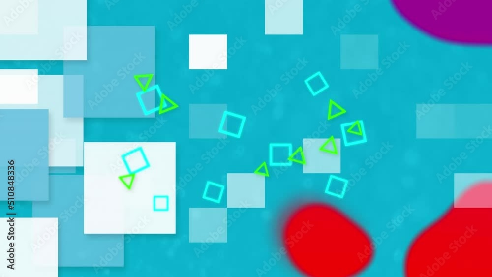 Animation of colorful moving graphics over blue background Animation of colorful moving graphics over blue background