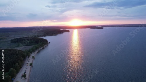 Sunset over the Minsk sea.