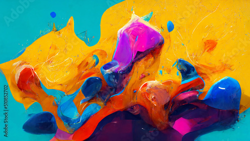 blue and yellow paint abstract fun colorful background wallpaper texture for graphic arts business banner branding fun color shapes