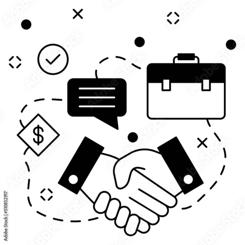 Limited liability company contract Concept, Transformational acquisition vector icon design, business corporation symbol, Joint partnerships Sign, Sales and Marketing management stock illustration