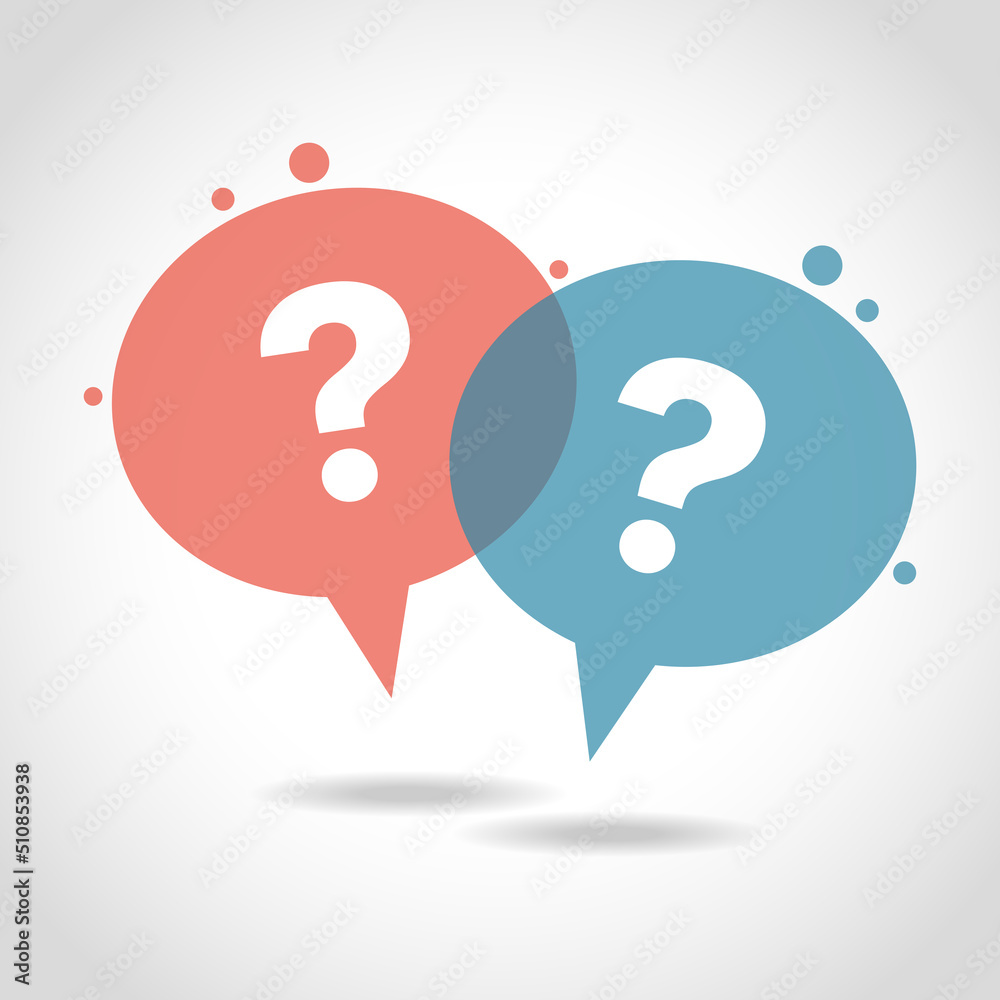 Color question mark in speech bubble, isolated on white background Color question mark in speech bubble, isolated on white background
