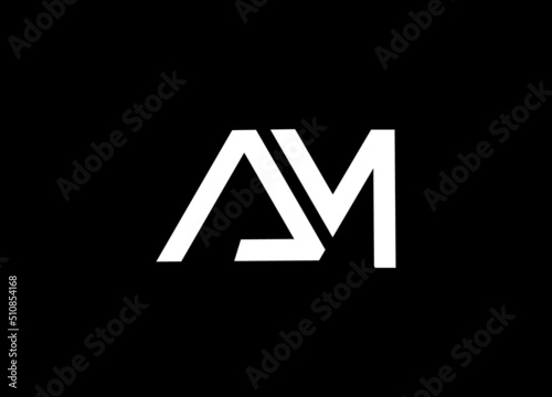 AM Letter Logo Design with Creative Modern Trendy Typography logo