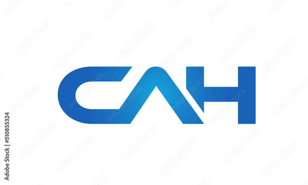 Connected CAH Letters logo Design Linked Chain logo Concept Connected CAH Letters logo Design Linked Chain logo Concept