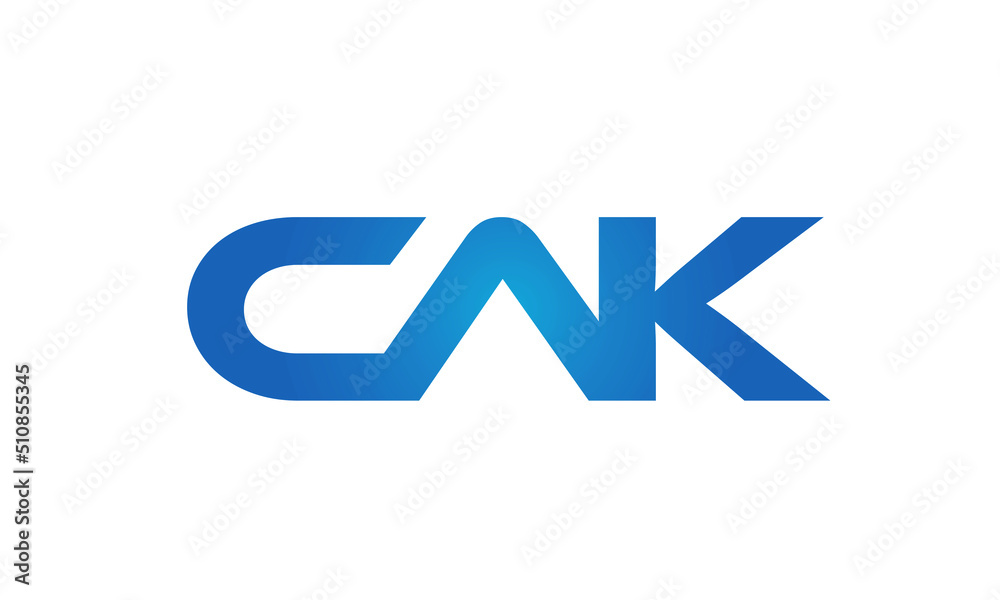Connected CAK Letters logo Design Linked Chain logo Concept Connected CAK Letters logo Design Linked Chain logo Concept