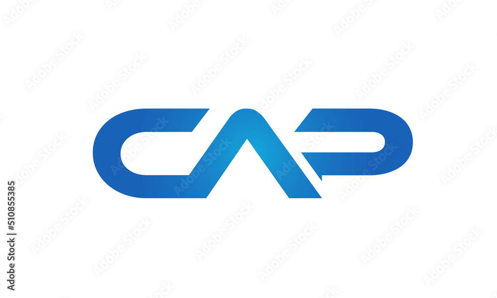 Connected CAP Letters logo Design Linked Chain logo Concept Connected CAP Letters logo Design Linked Chain logo Concept