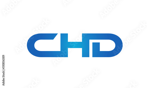 Connected CHD Letters logo Design Linked Chain logo Concept