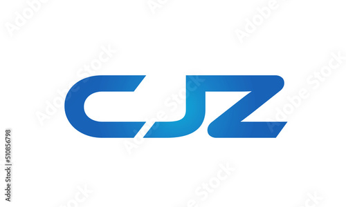 Connected CJZ Letters logo Design Linked Chain logo Concept