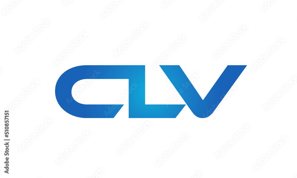 Connected CLV Letters logo Design Linked Chain logo Concept Connected CLV Letters logo Design Linked Chain logo Concept