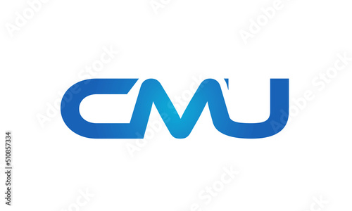 Connected CMU Letters logo Design Linked Chain logo Concept	