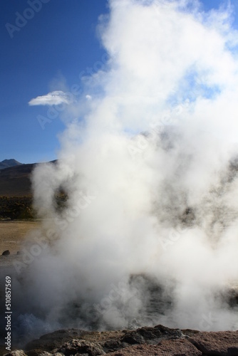 El Tatio hot springs (geisers del tatio), located in Atacama region, in Chile. 