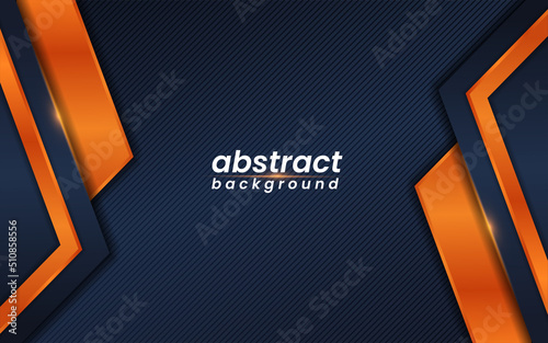 Obraz na plátně Abstract navy background with shiny orange gradient
