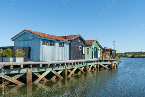 Ile d   Ol  ron  Charente-Maritime  France   les cabanes color  es du port des Salines