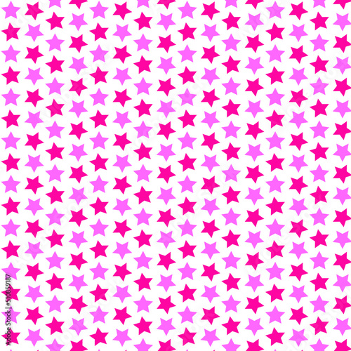 Pink stars Seamless pattern on white background, vector illustration. Cute trendy pink stars pattern Vector illustration. Ideal for print, wallpaper, fabric, fashion, web or Wrapping paper.