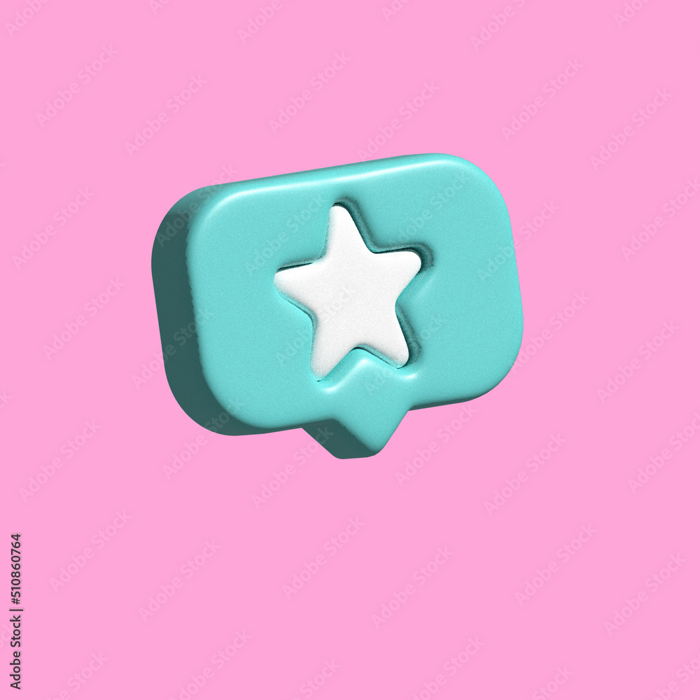 3D icon social media star