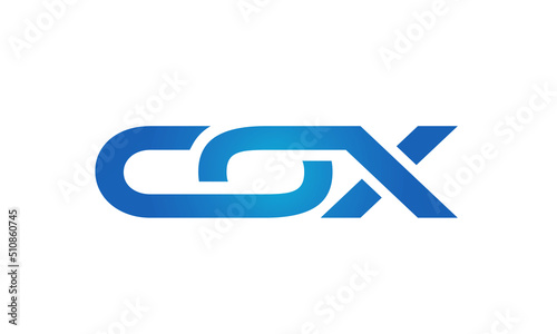Connected COX Letters logo Design Linked Chain logo Concept	