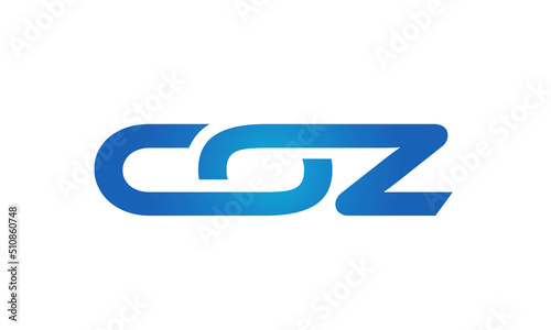 Connected COZ Letters logo Design Linked Chain logo Concept	