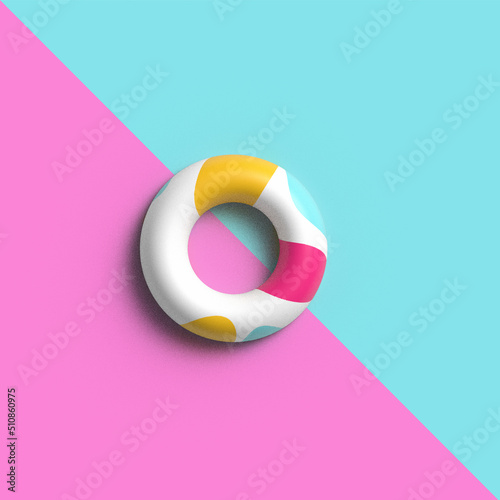 3D summer lifeguard ring. Vector.