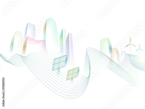 Curve Wavy Line life 6 with ECO element shows the environmental protection vector illustration graphic EPS10