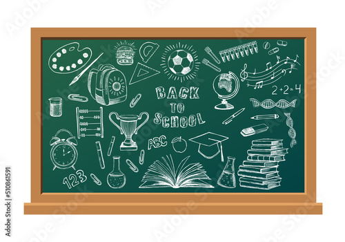 Back To School hand drawn set.	

