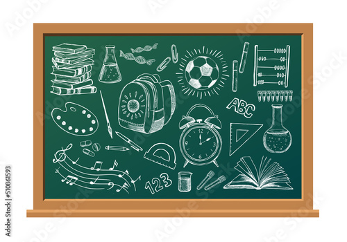 Back To School hand drawn set.