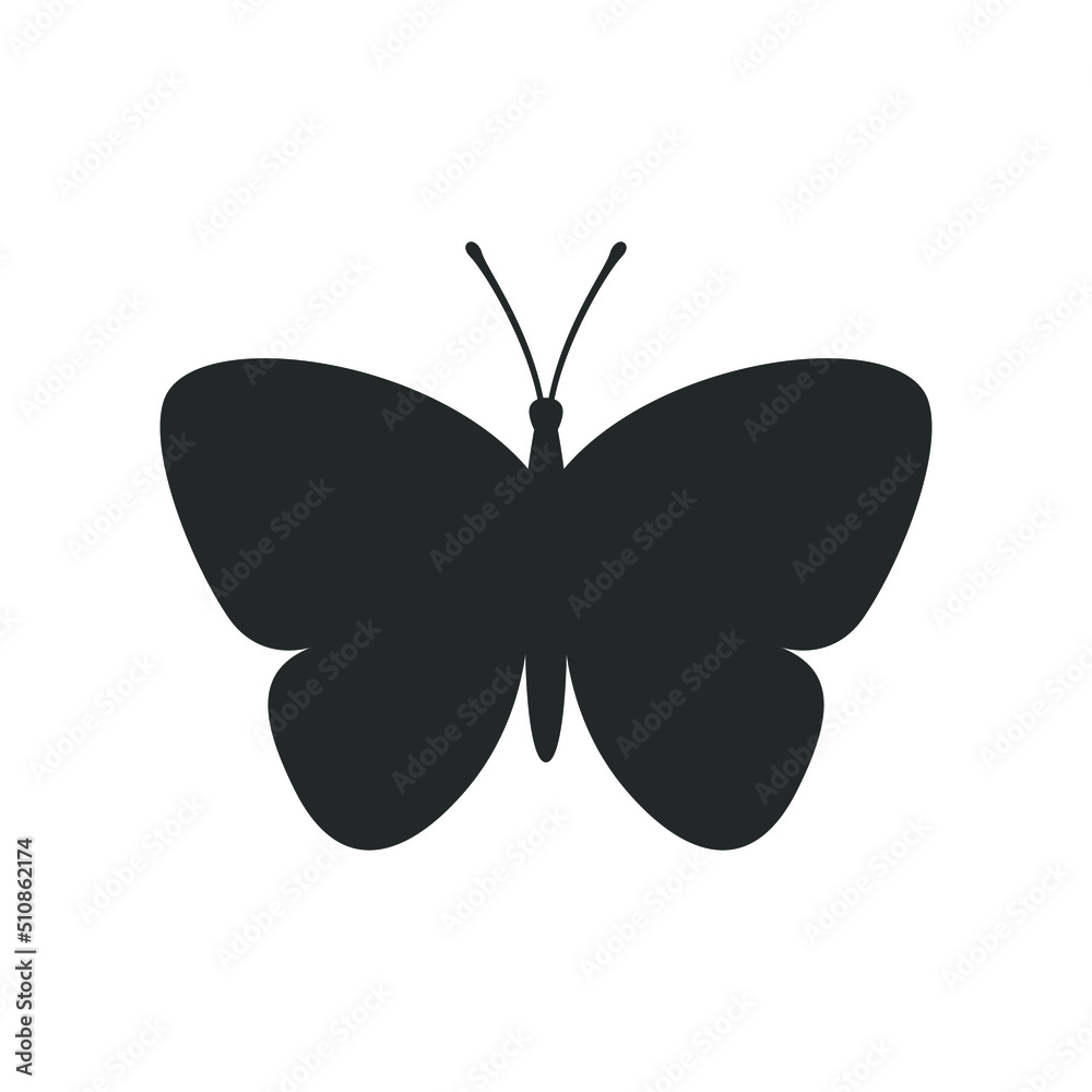Butterfly graphic icon. Moth sign isolated on white background. Vector illustration