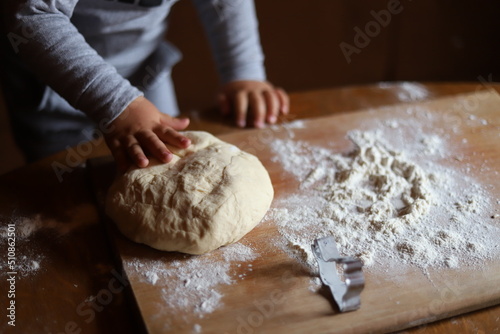rolling pin and dough