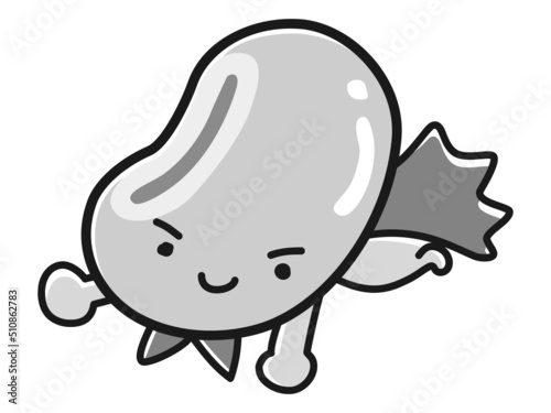 大豆のキャラクターのイラスト