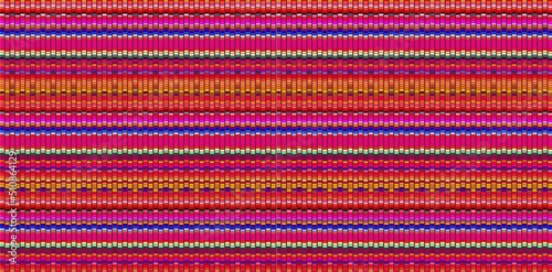 Horizontal Blanket Stripes Seamless Vector Pattern. Ethnic Mexican Fabric Pattern.