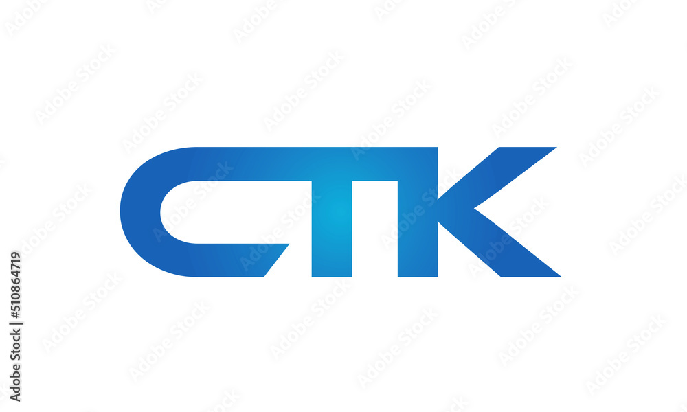 Connected CTK Letters logo Design Linked Chain logo Concept Stock