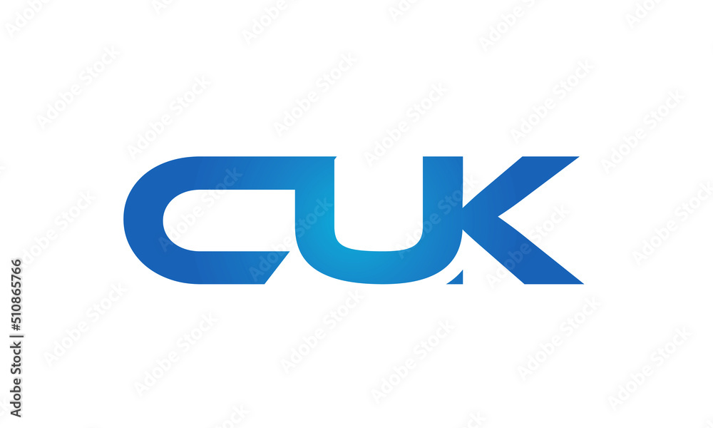 Connected CUK Letters logo Design Linked Chain logo Concept Connected CUK Letters logo Design Linked Chain logo Concept