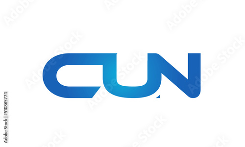 Connected CUN Letters logo Design Linked Chain logo Concept 