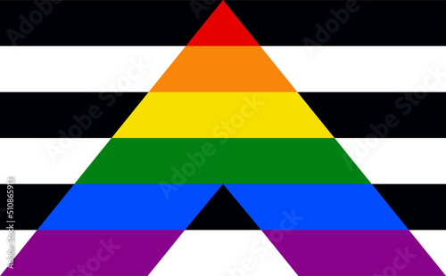 Straight ally flag - one of a community of LGBTQ pride sexual minority.