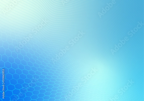 Blue Hexagon Geometric and Dynamic Wave Technology Business Abstract Background