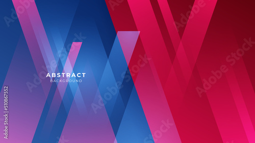 Abstract blue red banner geometric shapes background. Vector abstract graphic design banner pattern presentation background web template.