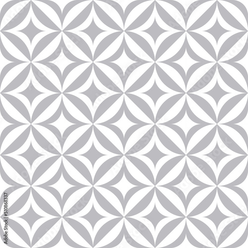 Stars shapes seamless pattern design. Gray geometric background. Monochrome decorative ornament. Vector illustration. 
